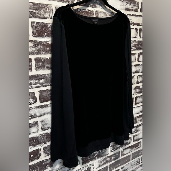 J Jill Wearever Collection Velour Mixed Material Minimalist Top Size XL - Picture 3 of 4